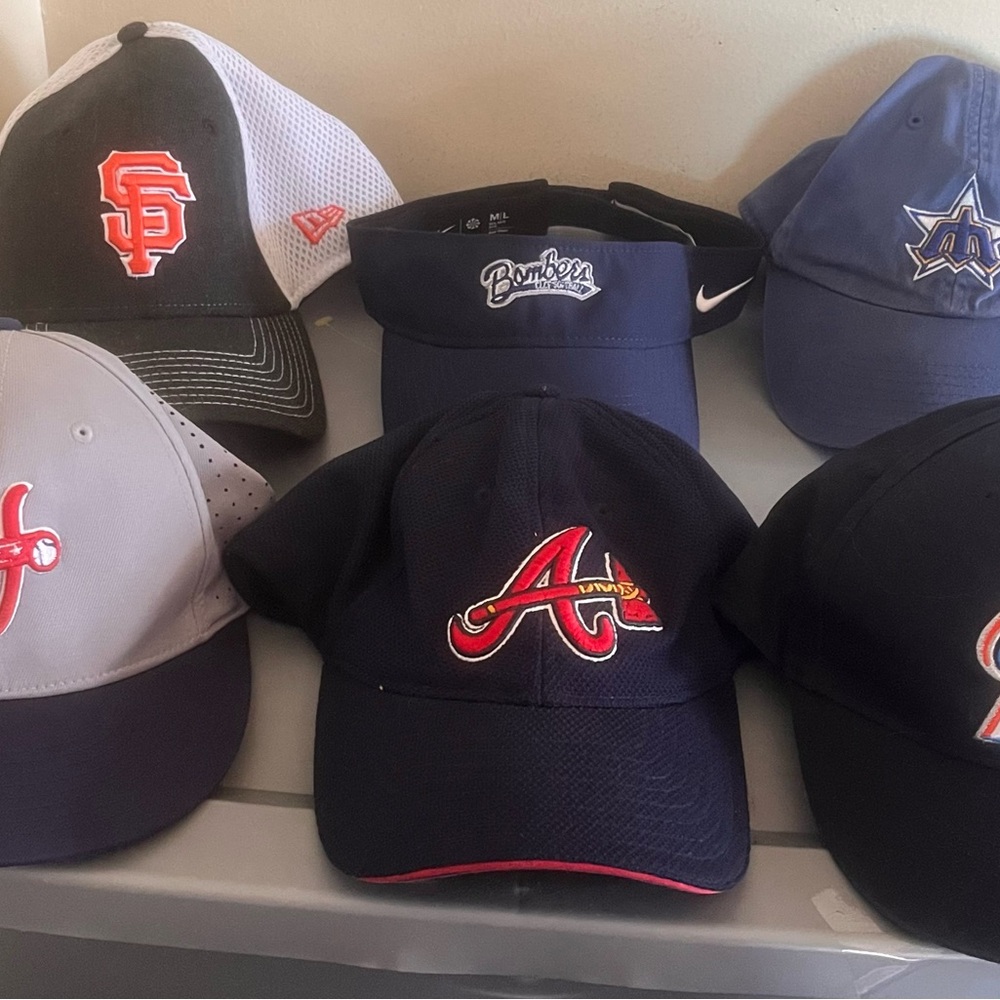 6 mlb / baseball hat bundle adjustable / flex fit… - image 1